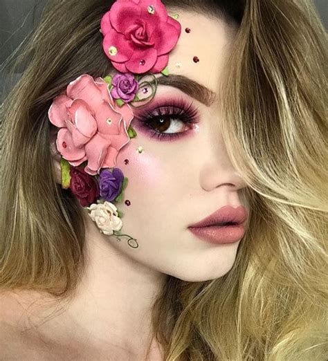 Floral Flower Editorial Makeup Look Photoshoot Photography Model