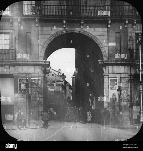 skioptic image with motifs from the main square plaza mayor madrid the image has been stored