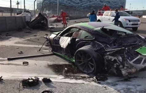 Crashed Porsche 911 Gt3 Rs Or Whats Left Of It