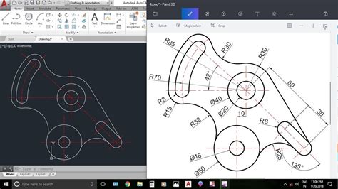 Autocad 2d Practice Drawing Exercise 4 Basic And Advance Tutorial