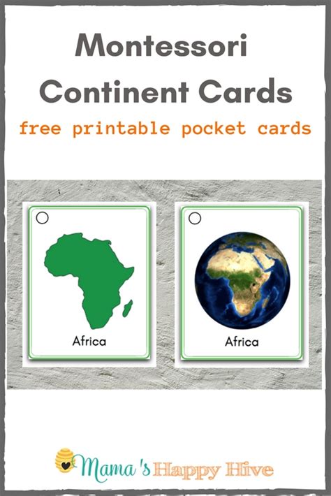 Free Montessori Continent Printables