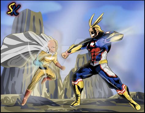 All Might Vs Saitama By Sushinkiren Art On Deviantart