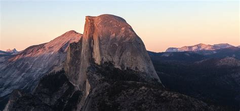 Sunset On Half Dome Yosemite National Park Stock Photo Image Of