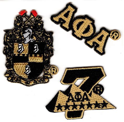 Alpha Phi Alpha Pack A Embroidered Stick On Applique Patches Gold