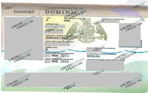 Dominica Passport Sample Obtained By Our Company