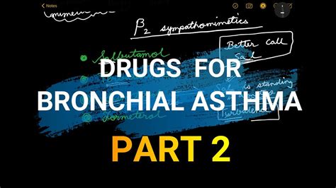 Drugs For Bronchial Asthma Part 2 Respiratory Pharmacology YouTube