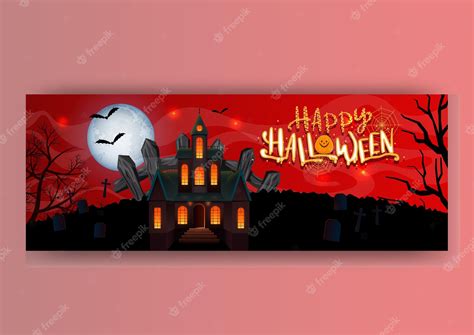 Premium Vector Hand Drawn Creative Halloween Facebook Cover Design