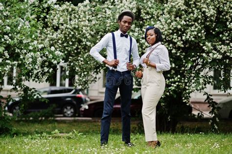 stylish african american business couple posed outdoor stock image image of business happy