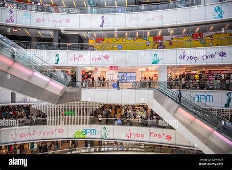 Kwun Tong Hong Kong July 07 2016 People Shopping Inside Apm Shopping Mall In Kwun Tong