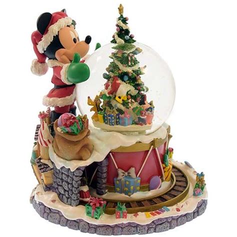 Disney Snow Globe Santa Mickey Christmas Snowglobe Musical Mickey