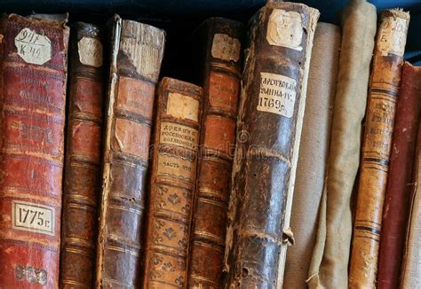 Old Vintage Leather Book Spines Stock Image Image Of Brown Aged 3838329