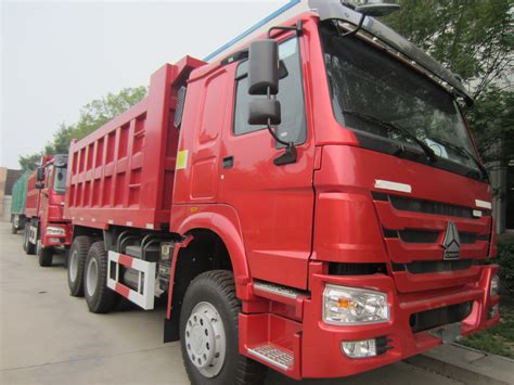 Red Color Howo 371336290266hp 6x4 10 Wheeler Dump Truck Dumper