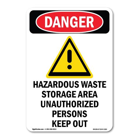 Osha Danger Sign Hazardous Waste Storage Decal Protect Your