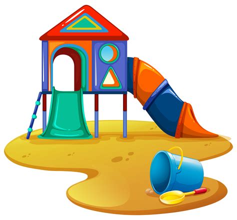 Playground Com Escorregador E Brinquedos Download Vetores Gratis