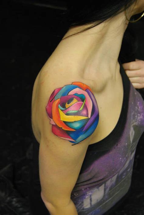 Rose clock tattoo with rose thorns. Colored Rose Tattoo | Odd Stuff Magazine