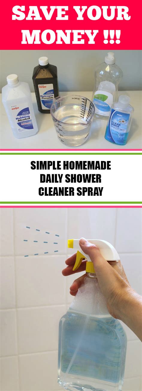 Simple Homemade Daily Shower Cleaner Spray Diy Homemade