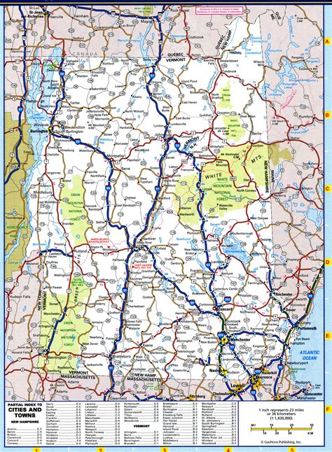 Map Of New Hampshire Roads And Highwaysfree Printable Road Map Of New