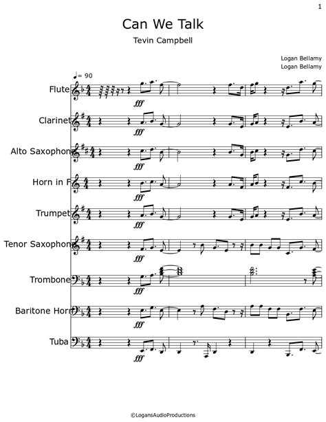 Can We Talk Sheet Music For Flute Clarinet Alto Saxophone Horn In