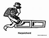 Harpsichord Coloring Playing Man sketch template