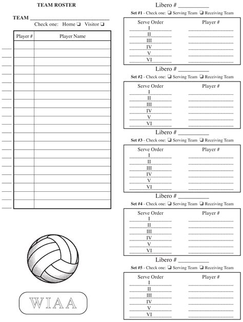 Volleyball Lineup Sheets Printable Printable Word Searches