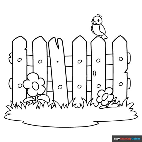 Fence Coloring Page Easy Drawing Guides