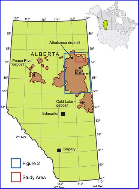 Location Of Oil Sand Deposits In Northern Alberta And The Study Area