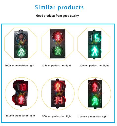 300mm Countdown Timer Pedestrian Led Traffic Light Wide Way