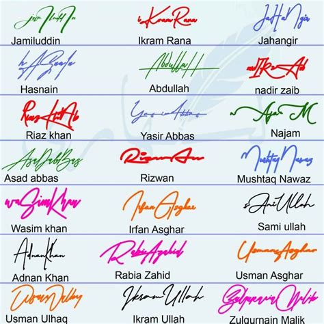 Different Signatures Styles