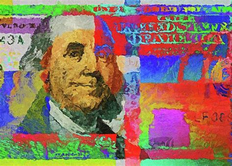 Colorized One Hundred Us Dollar Bill Neo Expressionist 100 U S D