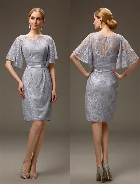 The wedding shop models show off the latest mother of the bride and groom occasion wear collections from veni infantino, john charles, lizabella, condici. Silver Grey Short Casual Summer Sheath Lace Mother Of The ...