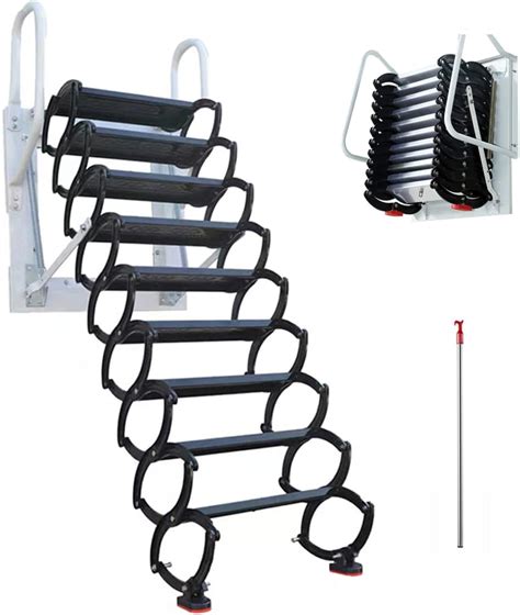 Buy Intbuying Pure Black Al Mg Alloy Wall Mounted Ladder 276x276in