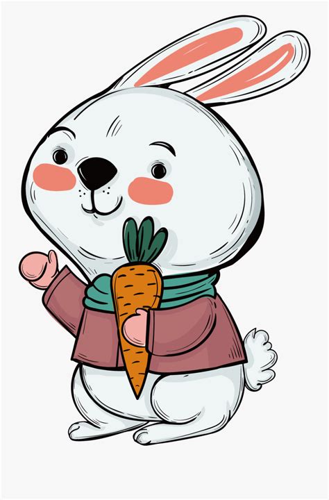 Easter Bunny Rabbit Illustration Kelinci Dan Wortel Kartun Free