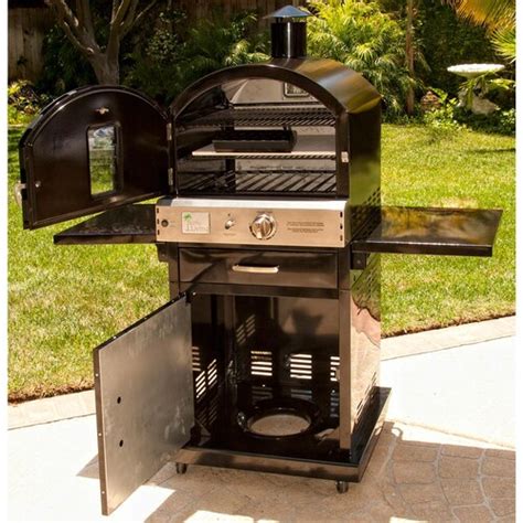 Pacific Living Pl8blk Propane Gas Black Outdoor Pizza Oven On Cart