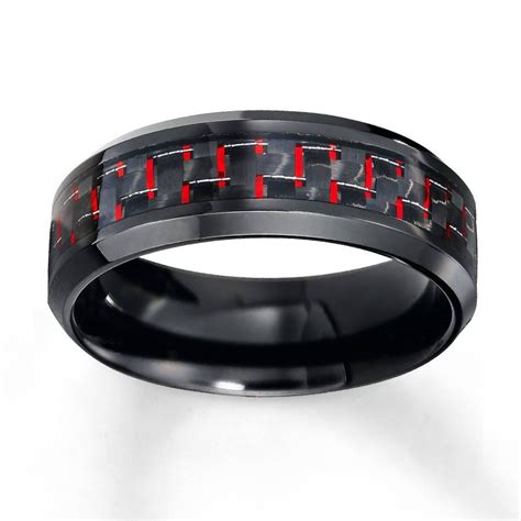Kay Mens Wedding Band Stainless Steel 8mm With Regard To Red Mens Wedding Bands 