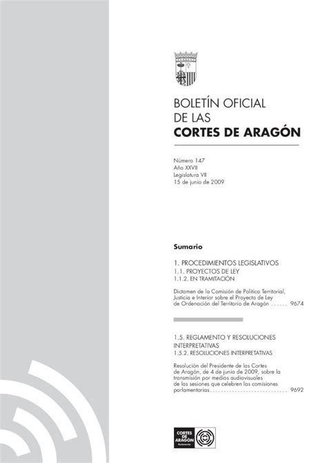 Pdf Bolet N Oficial De Las Cortes De Arag Nbases Cortesaragon Es