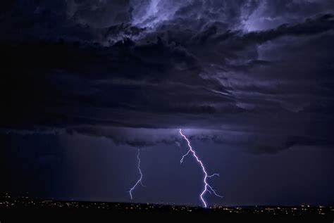 Wallpaper Night Sky Calm Lightning Storm Wind Horizon Arizona