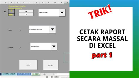 (cara cepat) tutorial print raport excel secara massal lengkap step by