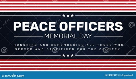 Peace Officers Memorial Day Abstract Banner Design Honoring And