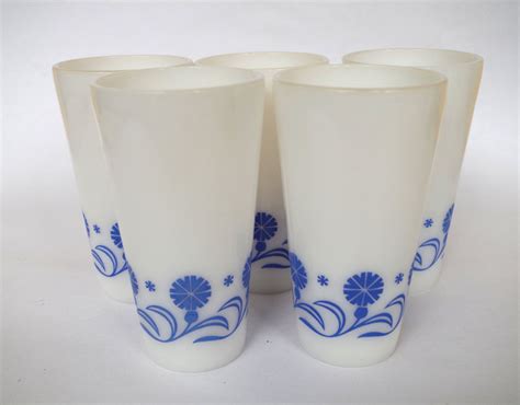 Vintage Set Of Hazel Atlas Milk Glass Tumblers Cups With Etsy
