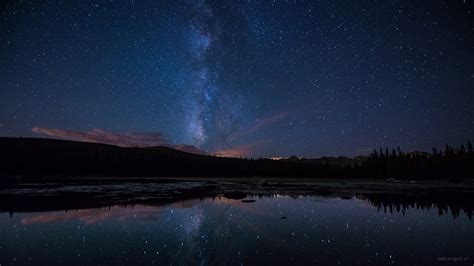 Milky Way Stars Lake Space Space Art Reflection Night Digital