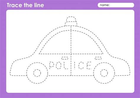 Premium Vector Police Car Transportation Tracing Lines Preschool