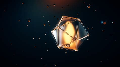 Download Wallpaper 5600x3152 Polyhedron Shape Bubbles Volumetric 3d