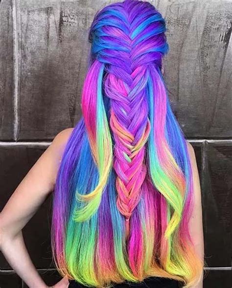 Girls Hair Calour And Style Rainbow Hair Color Hair Styles Rainbow Hair