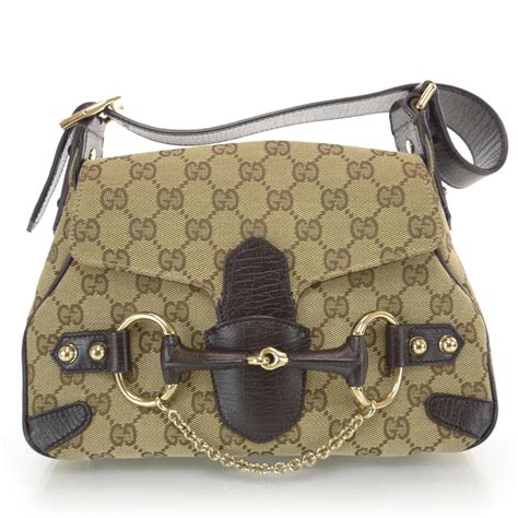 Gucci Monogram Horsebit Flap Bag Ebony 34882