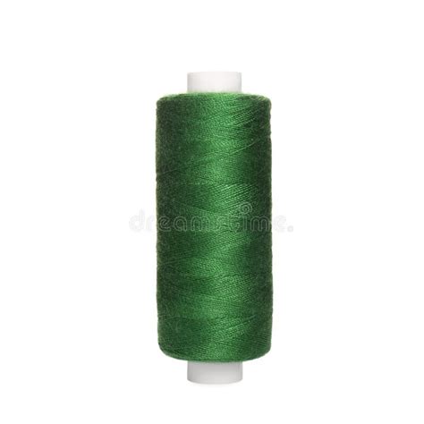 Spool Of Green Sewing Thread Isolated On White Stock Image Image Of