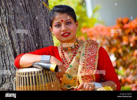 Beautiful assamese girl in traditional hi-res stock photography and ...
