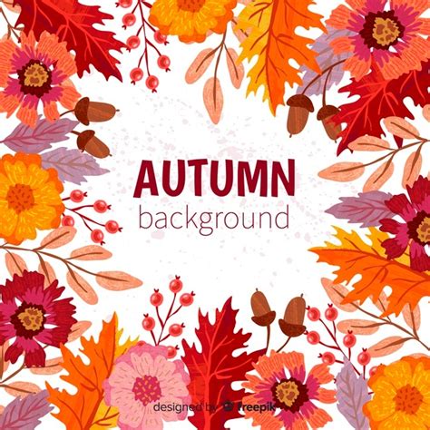 Hand Drawn Autumn Leaves Background Vector Free Download