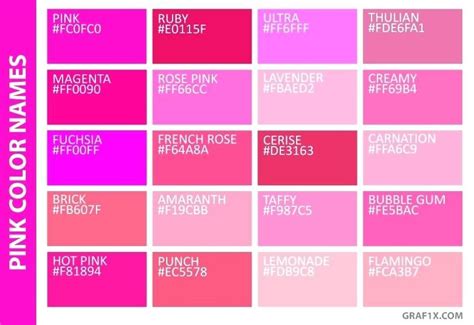 Pin By Helen Faber On Colors Colorful Pink Color Chart Color