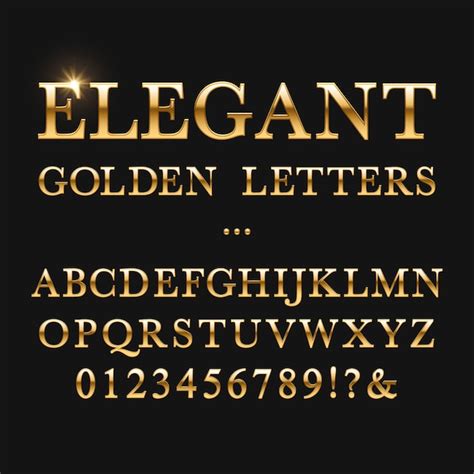 Premium Vector Elegant Golden Letters Shiny Gold Vector Alphabet