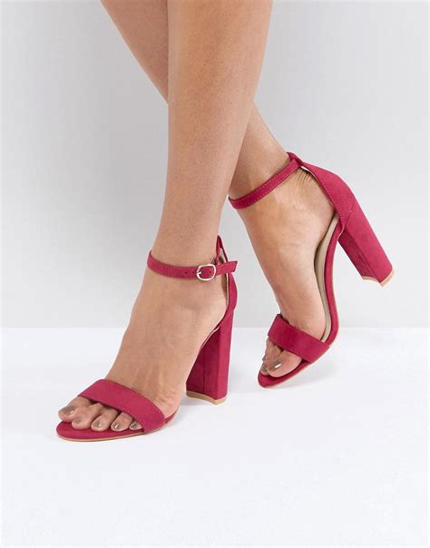 Glamorous Fuschia Barely There Block Heeled Sandals In Pink Lyst